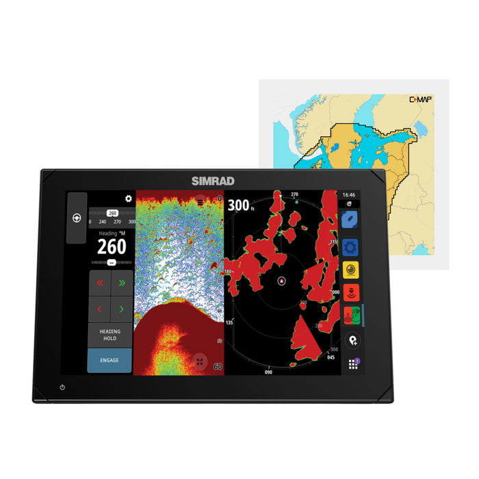 Simrad NSX 3012 utan Givare + C-MAP DISCOVER X - Skagerrak, Kattegatt & Östersjön Paketdeal